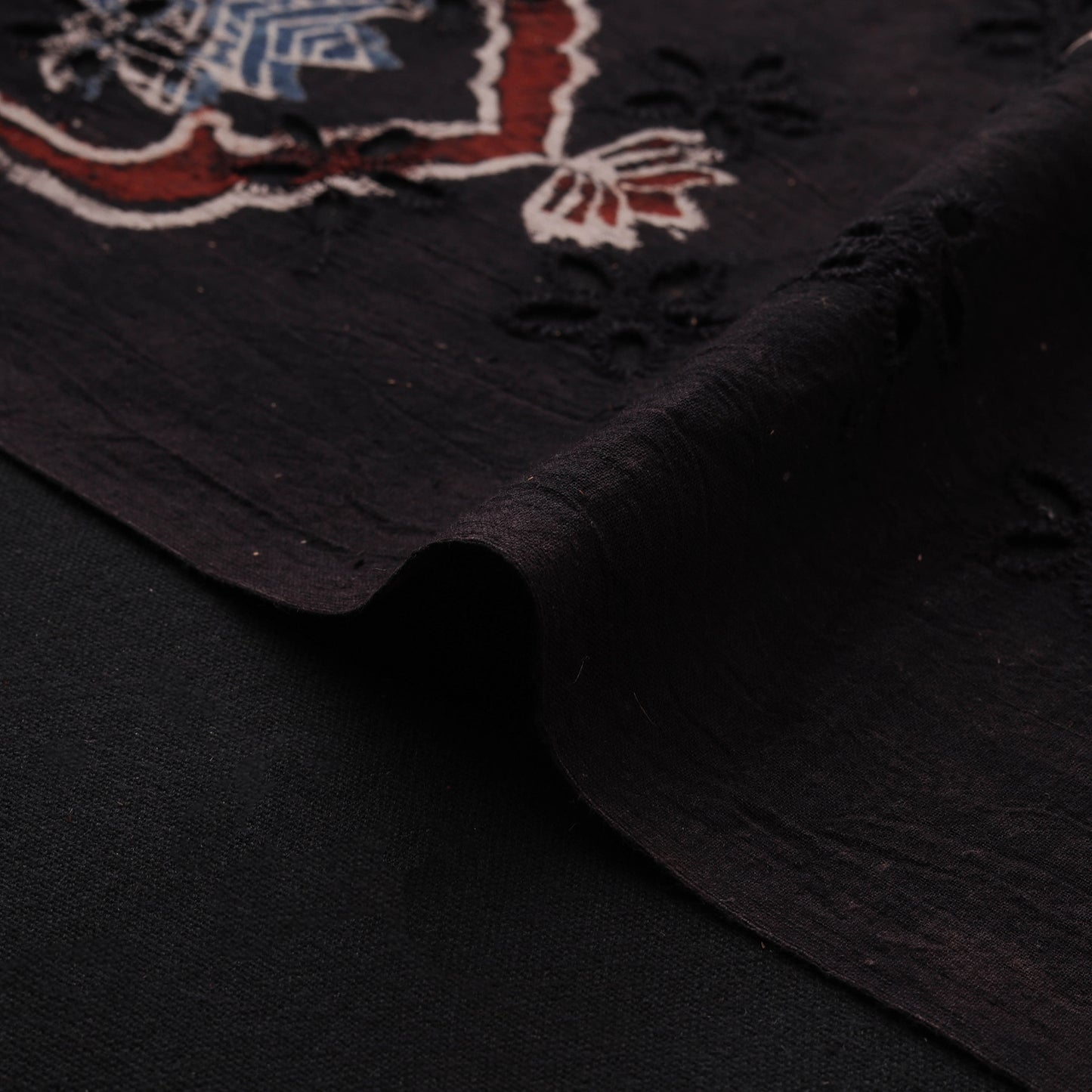 Natural Dyed Ajrakh Hand Block Print Cotton Hakoba Fabric 105