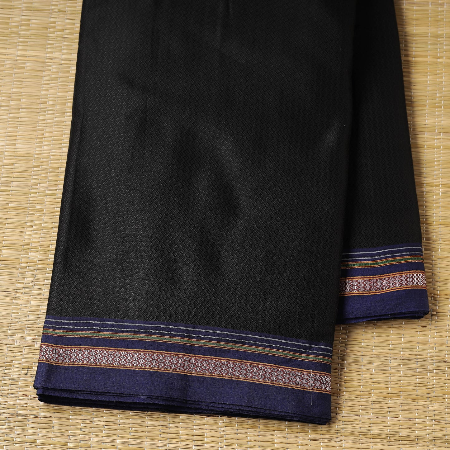 Black - Karnataka Khun Weave Cotton Handloom Fabric