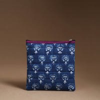 Blue - Handmade Quilted Cotton Utility Pouch 24