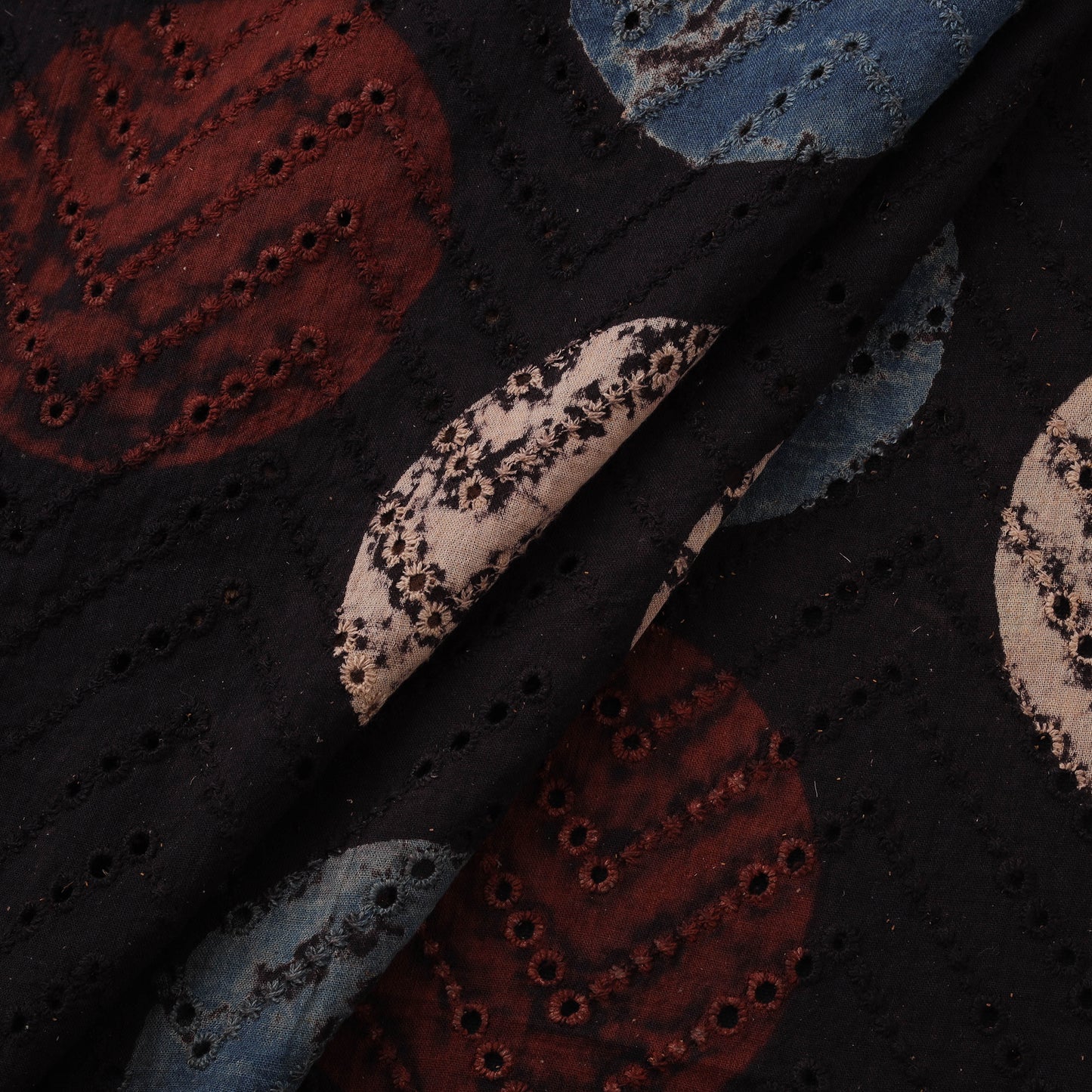 Natural Dyed Ajrakh Hand Block Print Cotton Hakoba Fabric 106