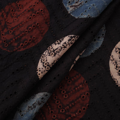Natural Dyed Ajrakh Hand Block Print Cotton Hakoba Fabric 106