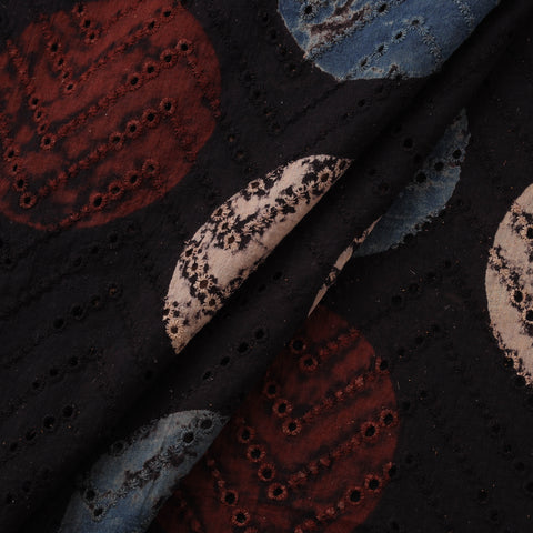 Natural Dyed Ajrakh Hand Block Print Cotton Hakoba Fabric 106