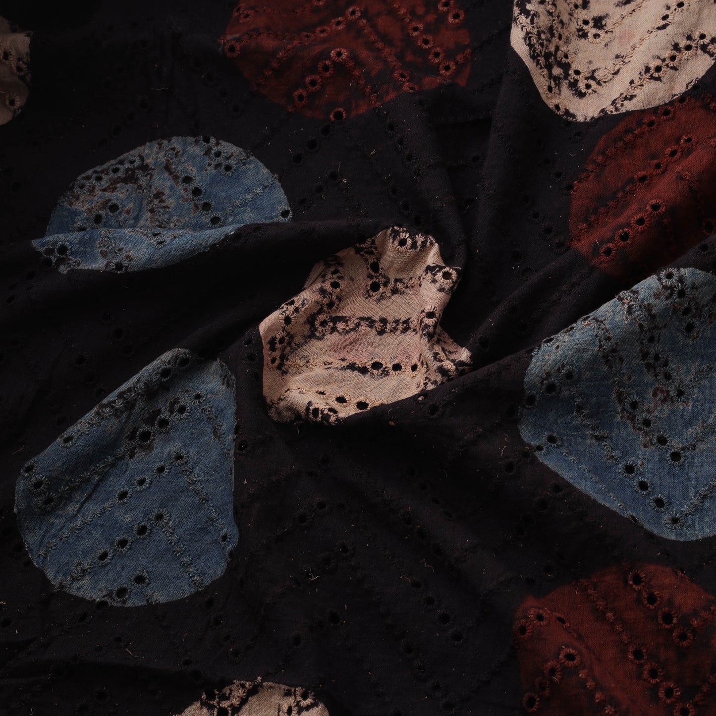 Natural Dyed Ajrakh Hand Block Print Cotton Hakoba Fabric 106