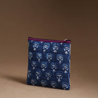 Blue - Handmade Quilted Cotton Utility Pouch 24