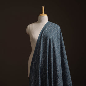 Gray - Bagru Dabu Hand Block Print Natural Dyed Cotton Fabric 07
