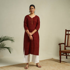 Cotton Straight Pochampally Ikat Kurta for women