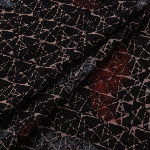Natural Dyed Ajrakh Hand Block Print Cotton Hakoba Fabric 107