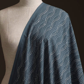 Gray - Bagru Dabu Hand Block Print Natural Dyed Cotton Fabric 07