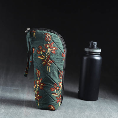Green Handmade Cotton 1L Water Bottle Cover