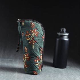 Green Handmade Cotton 1L Water Bottle Cover