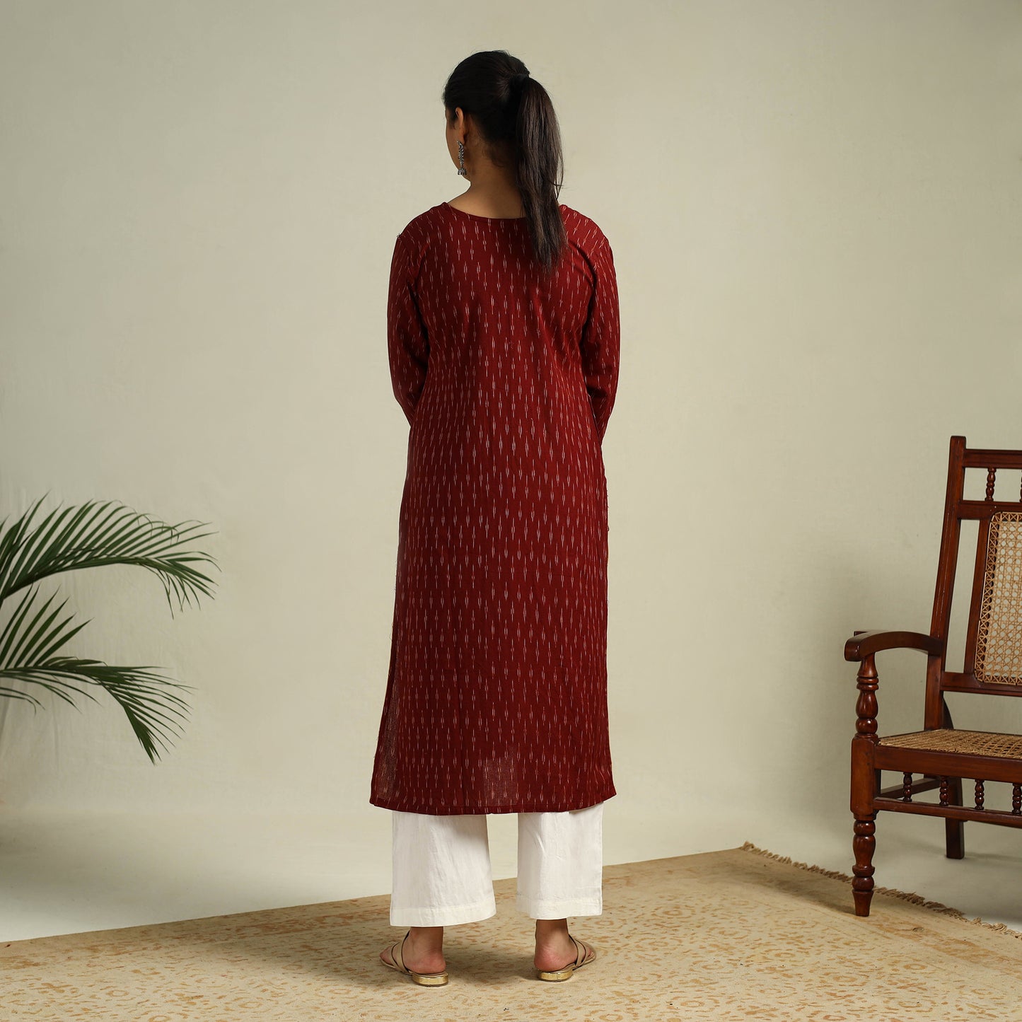 Cotton Straight Pochampally Ikat Kurta for women
