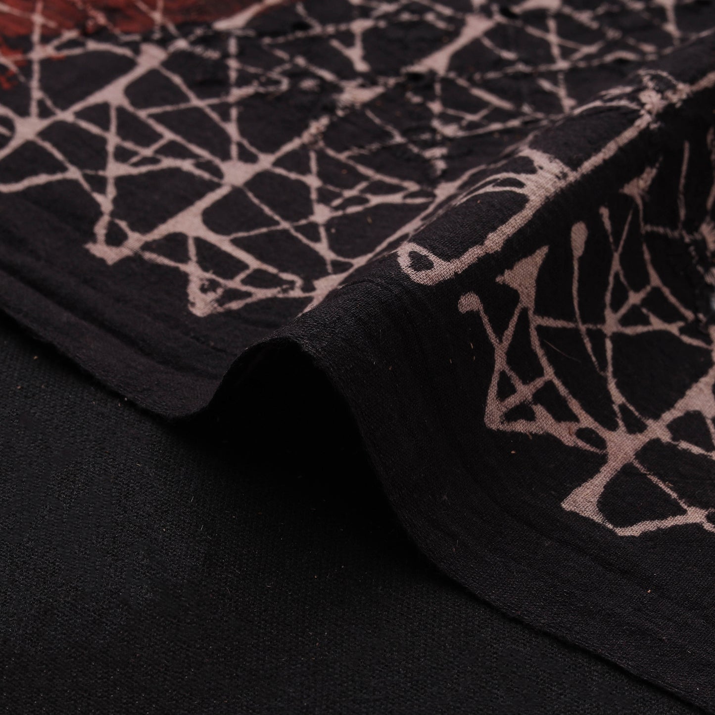 Natural Dyed Ajrakh Hand Block Print Cotton Hakoba Fabric 107