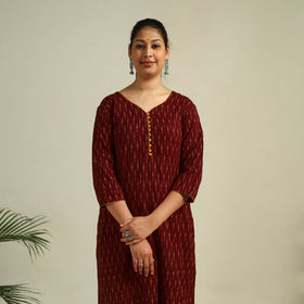 Cotton Straight Pochampally Ikat Kurta for women