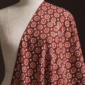 Maroon - Bagru Dabu Hand Block Print Natural Dyed Cotton Fabric 08