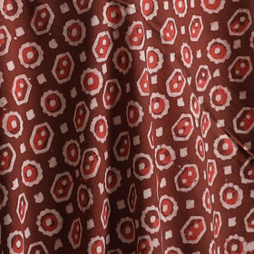 Maroon - Bagru Dabu Hand Block Print Natural Dyed Cotton Fabric 08