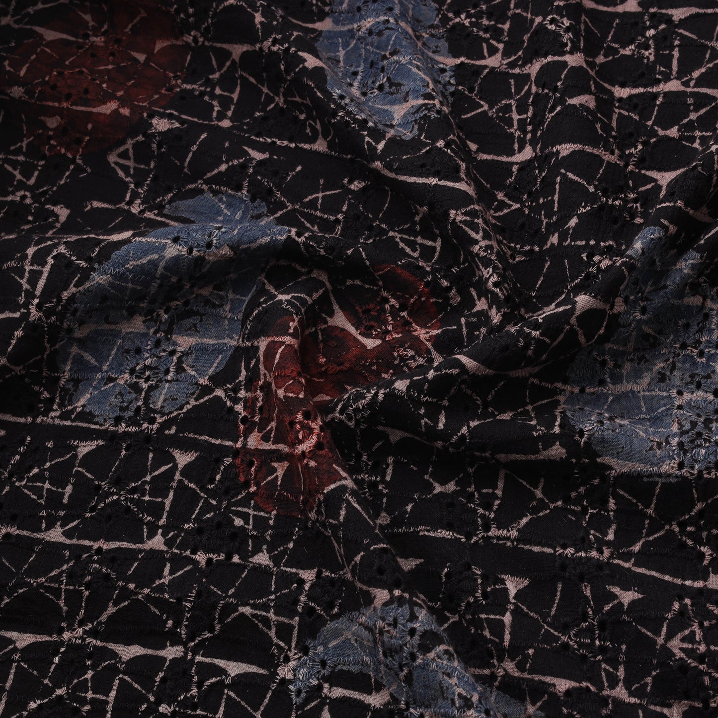 Natural Dyed Ajrakh Hand Block Print Cotton Hakoba Fabric 108