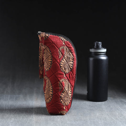 Red Handmade Cotton 1L Water Bottle Cover