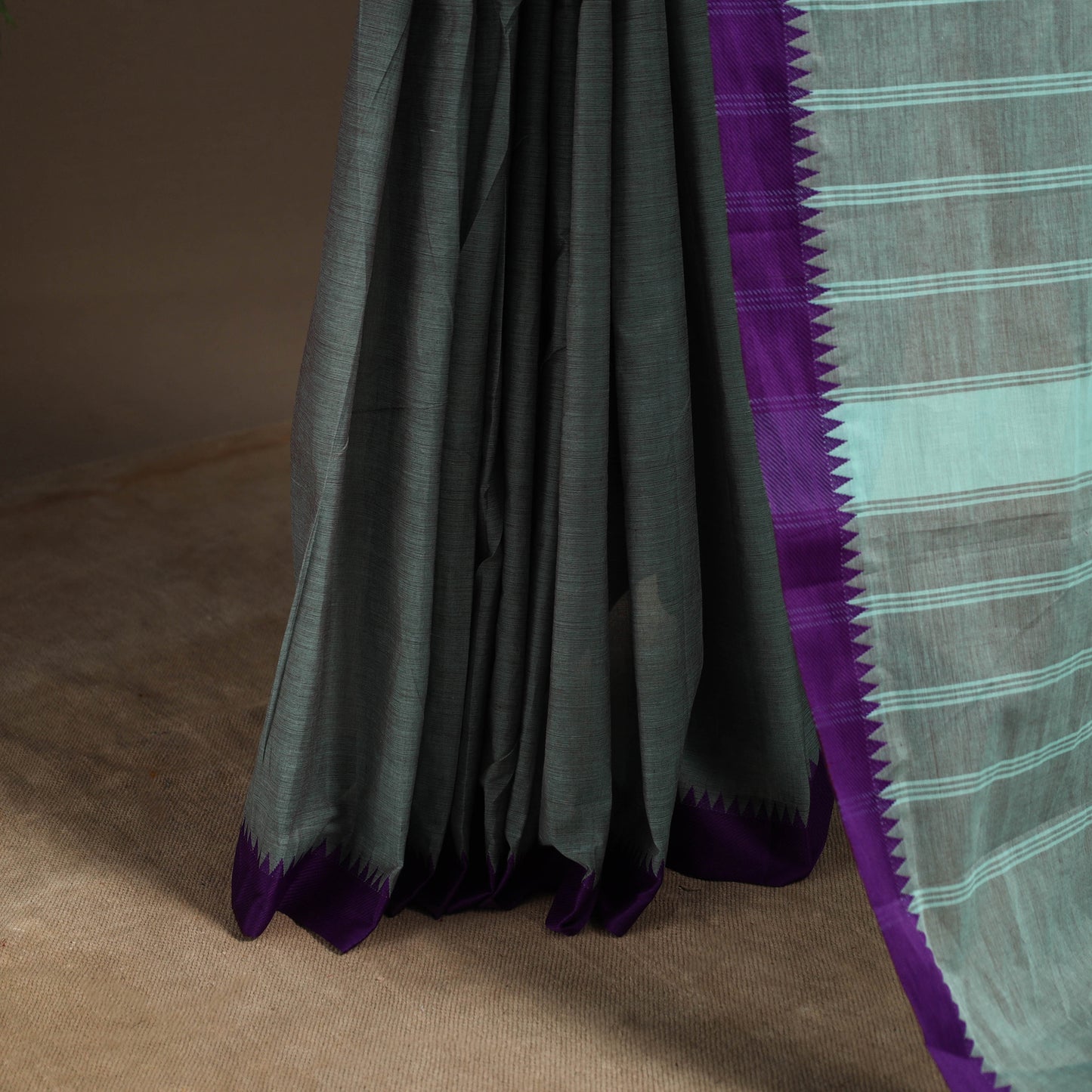 Blue - kandangi chettinad cotton saree with border 112