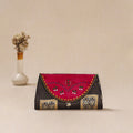 Traditional Kutch Mashru Silk Leather Flap Clutch / Wallet 23