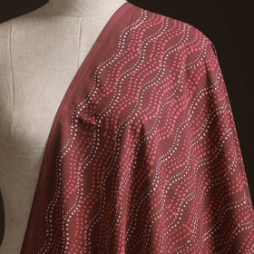 Maroon - Bagru Dabu Hand Block Print Natural Dyed Cotton Fabric 09
