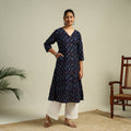 Cotton A-Line Pochampally Ikat Kurta for women