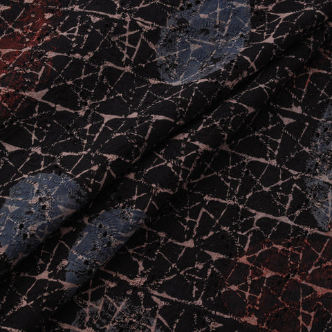 Natural Dyed Ajrakh Hand Block Print Cotton Hakoba Fabric 109