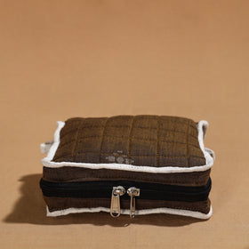 Brown Handmade 4 Pockets Cotton Jewelry Bag 15