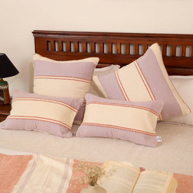 Pure Cotton Handwoven Bed/Sofa Throw with Cushion Cover Set 08
