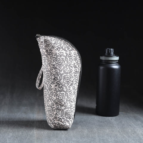 Grey Handmade Cotton 1L Water Bottle Cover