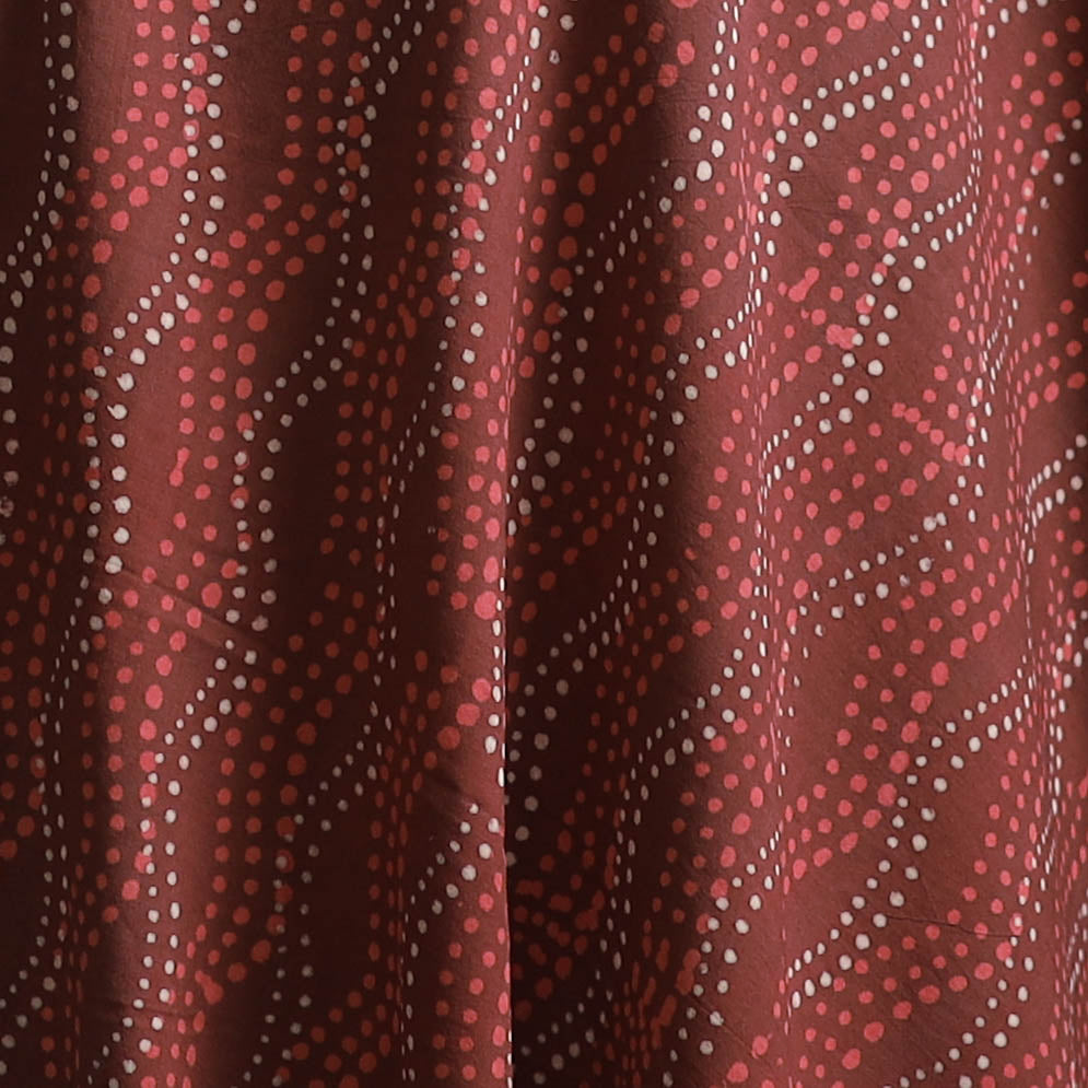Maroon - Bagru Dabu Hand Block Print Natural Dyed Cotton Fabric 09