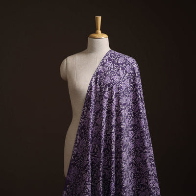 Purple - Bagru Dabu Hand Block Print Natural Dyed Cotton Fabric 10
