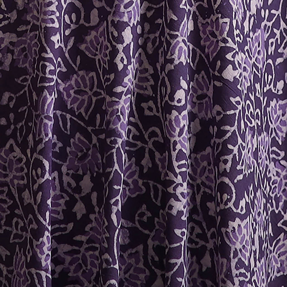 Purple - Bagru Dabu Hand Block Print Natural Dyed Cotton Fabric 10
