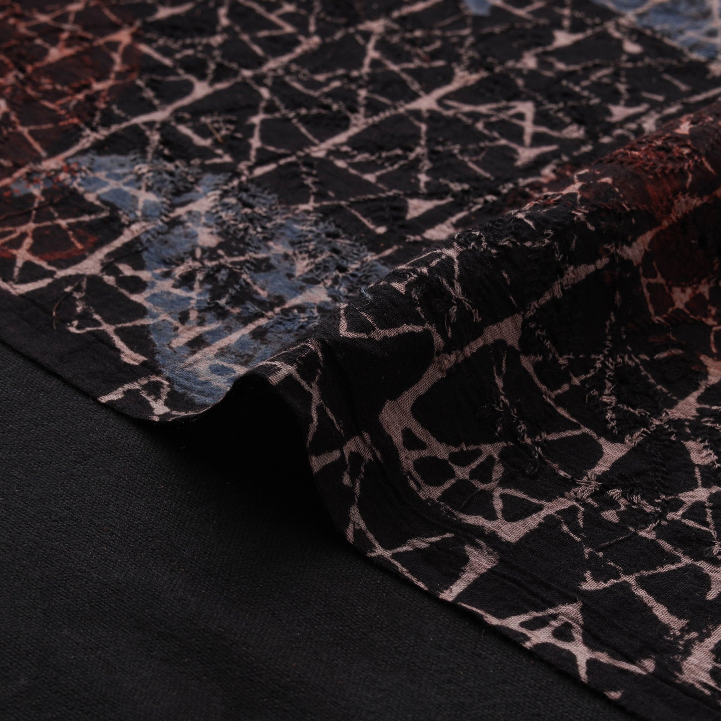 Natural Dyed Ajrakh Hand Block Print Cotton Hakoba Fabric 109