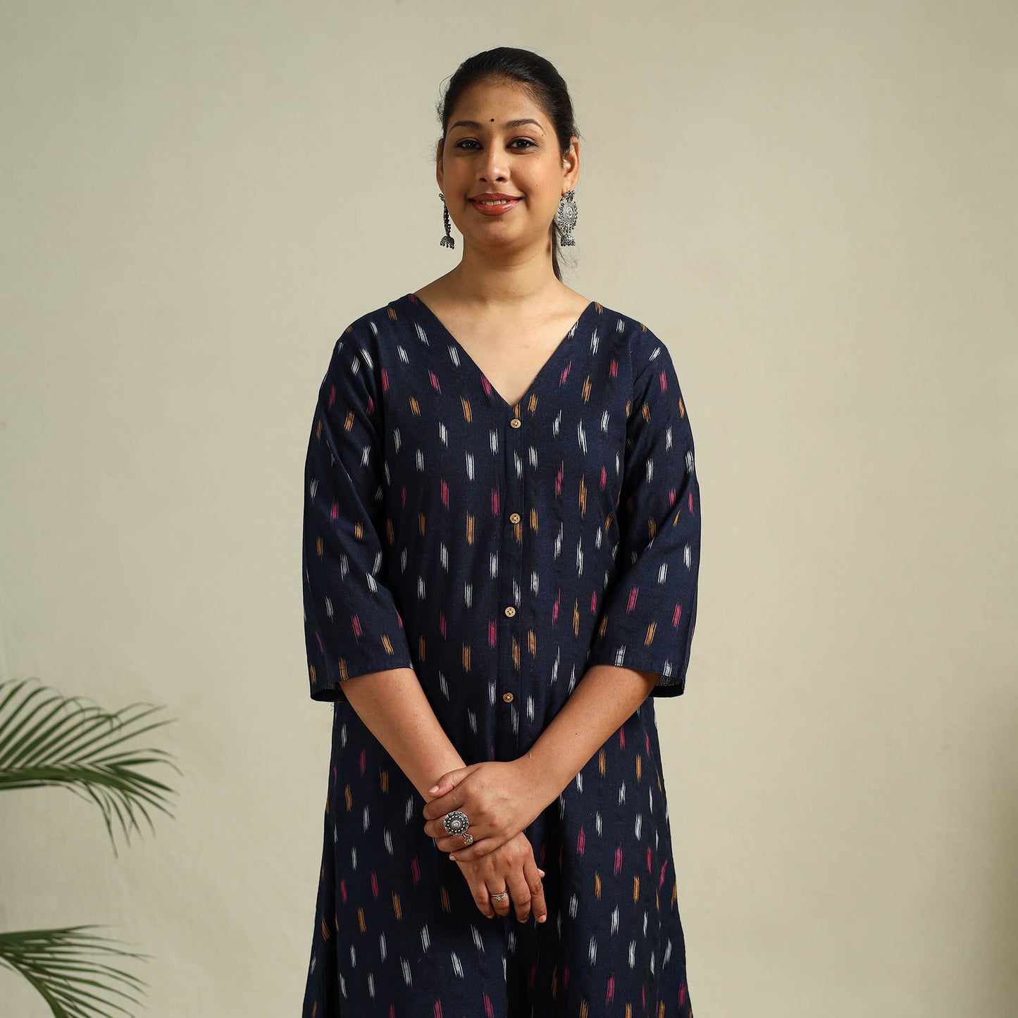 Cotton A-Line Pochampally Ikat Kurta for women