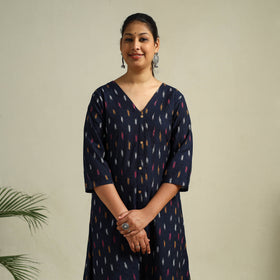 Cotton A-Line Pochampally Ikat Kurta for women