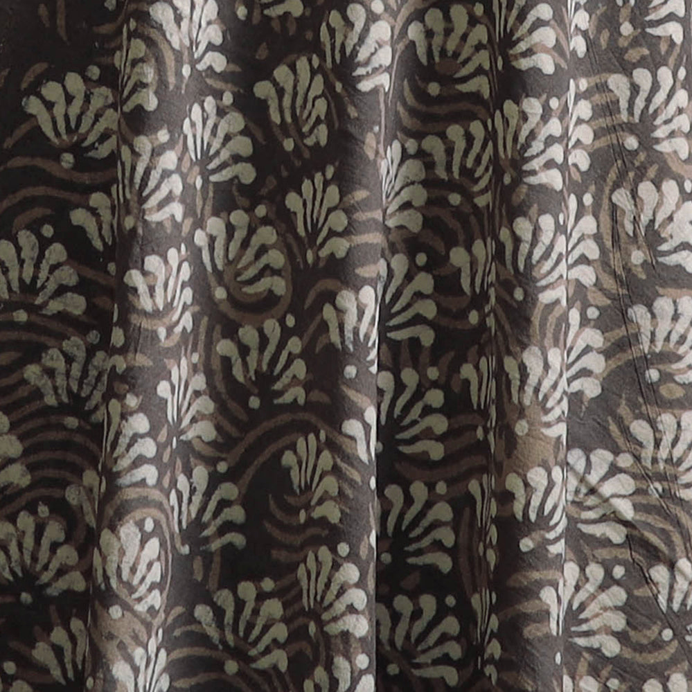 Gray - Bagru Dabu Hand Block Print Natural Dyed Cotton Fabric 11