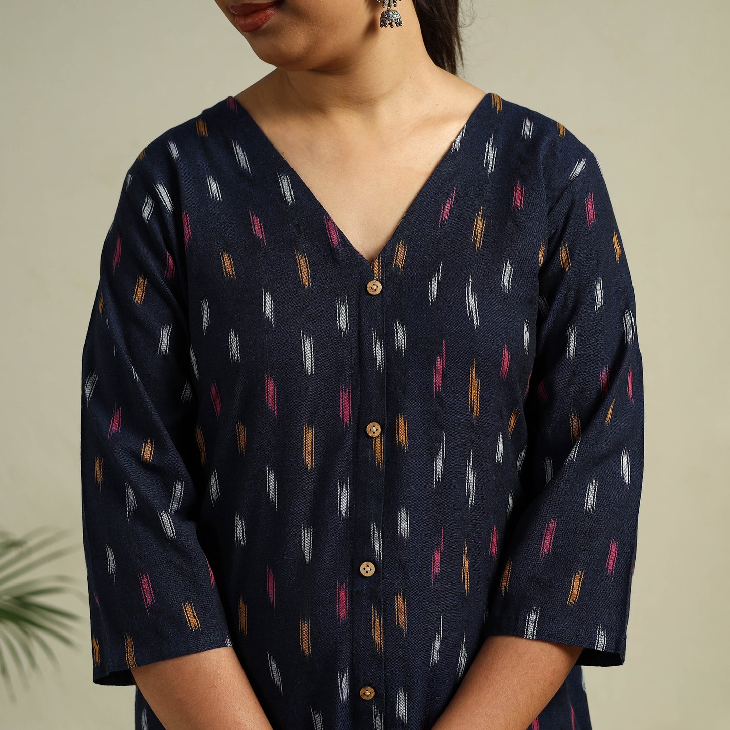Cotton A-Line Pochampally Ikat Kurta for women