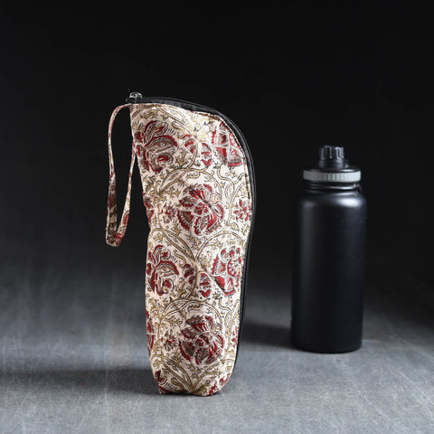 Beige Handmade Cotton 1L Water Bottle Cover