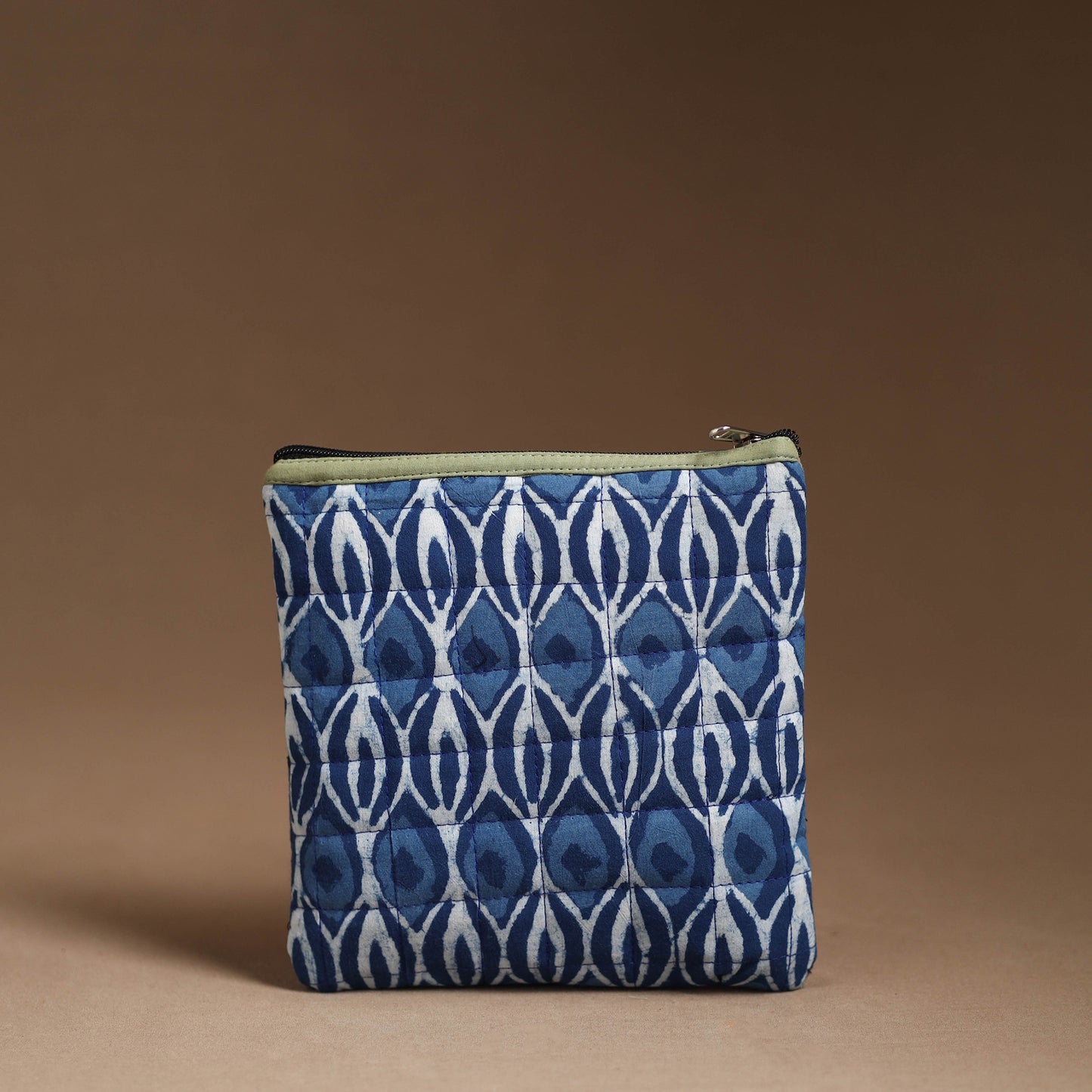 Blue - Handmade Quilted Cotton Utility Pouch 31