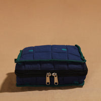 Blue - Handmade 4 Pockets Cotton Jewelry Bag 16