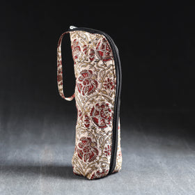 Beige Handmade Cotton 1L Water Bottle Cover