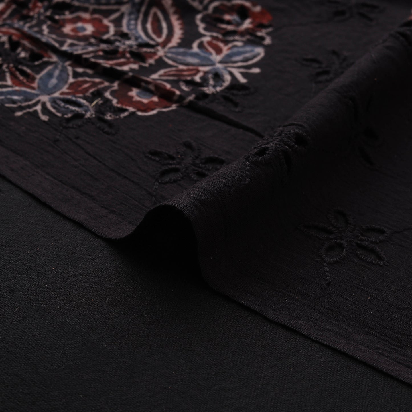 Natural Dyed Ajrakh Hand Block Print Cotton Hakoba Fabric 110