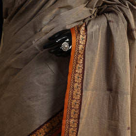 Brown Kandangi Chettinad Cotton Saree with Border