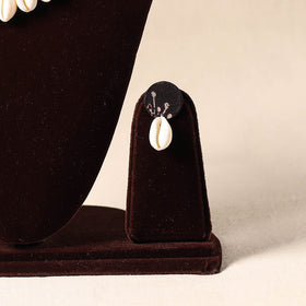 Black - shell work fabart necklace set 33 - handcrafted