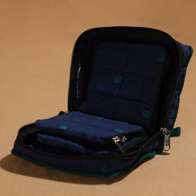 Blue Handmade 4 Pockets Cotton Jewelry Bag