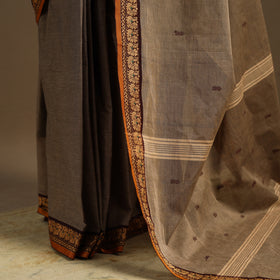Brown Kandangi Chettinad Cotton Saree with Border