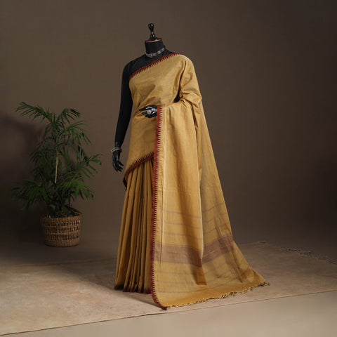 Beige - kandangi chettinad cotton saree with border 113