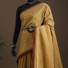 Beige - kandangi chettinad cotton saree with border 113