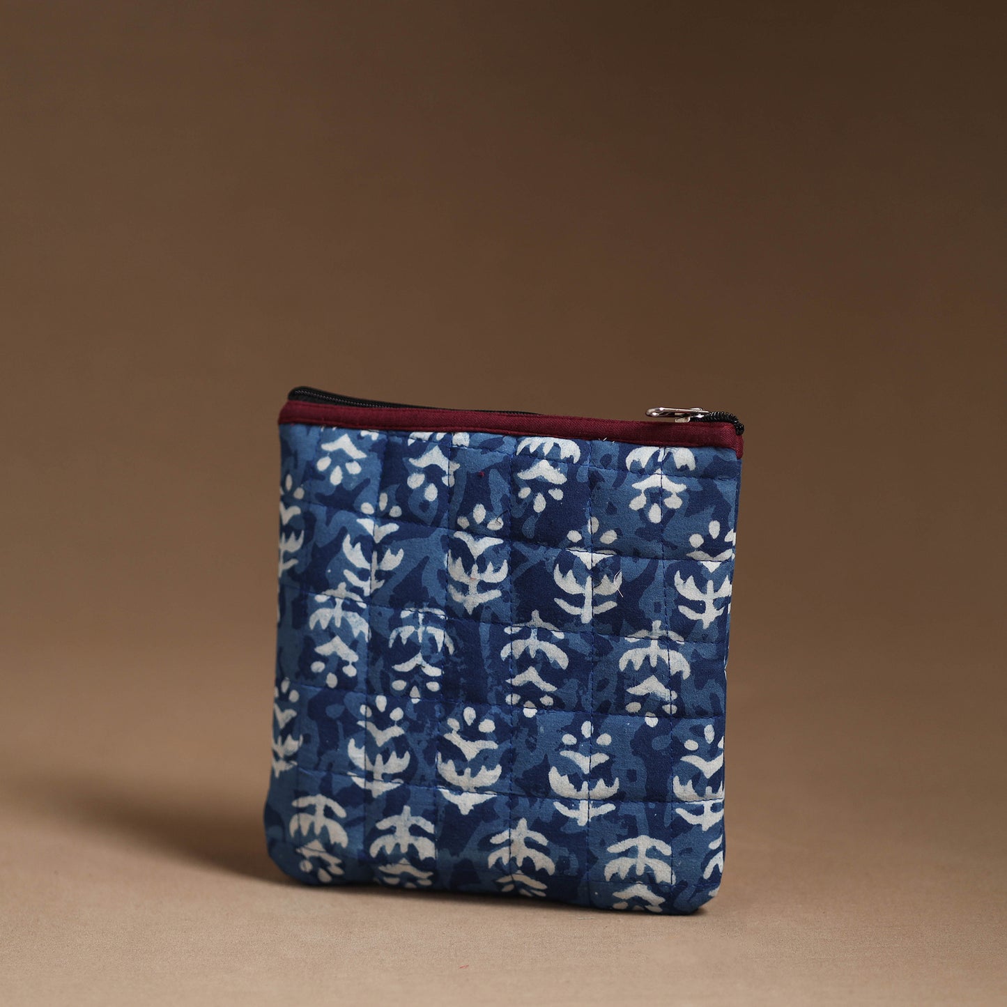 Blue - Handmade Quilted Cotton Utility Pouch 33