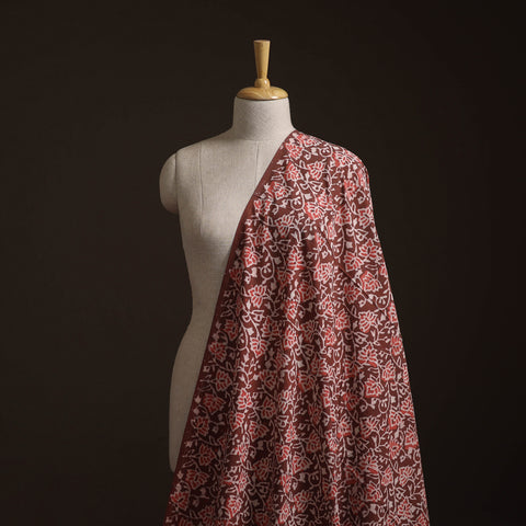 Maroon - Bagru Dabu Hand Block Print Natural Dyed Cotton Fabric 13